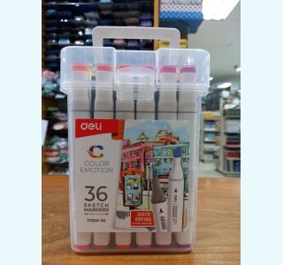 Bút dạ màu Marker hai đầu cao cấp Deli 70801-36 (36 màu)